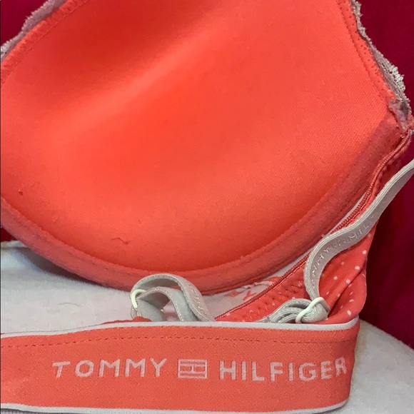 Tommy Hilfiger Pink Lace and Polka Dot Push Up Bra - Picture 3 of 3